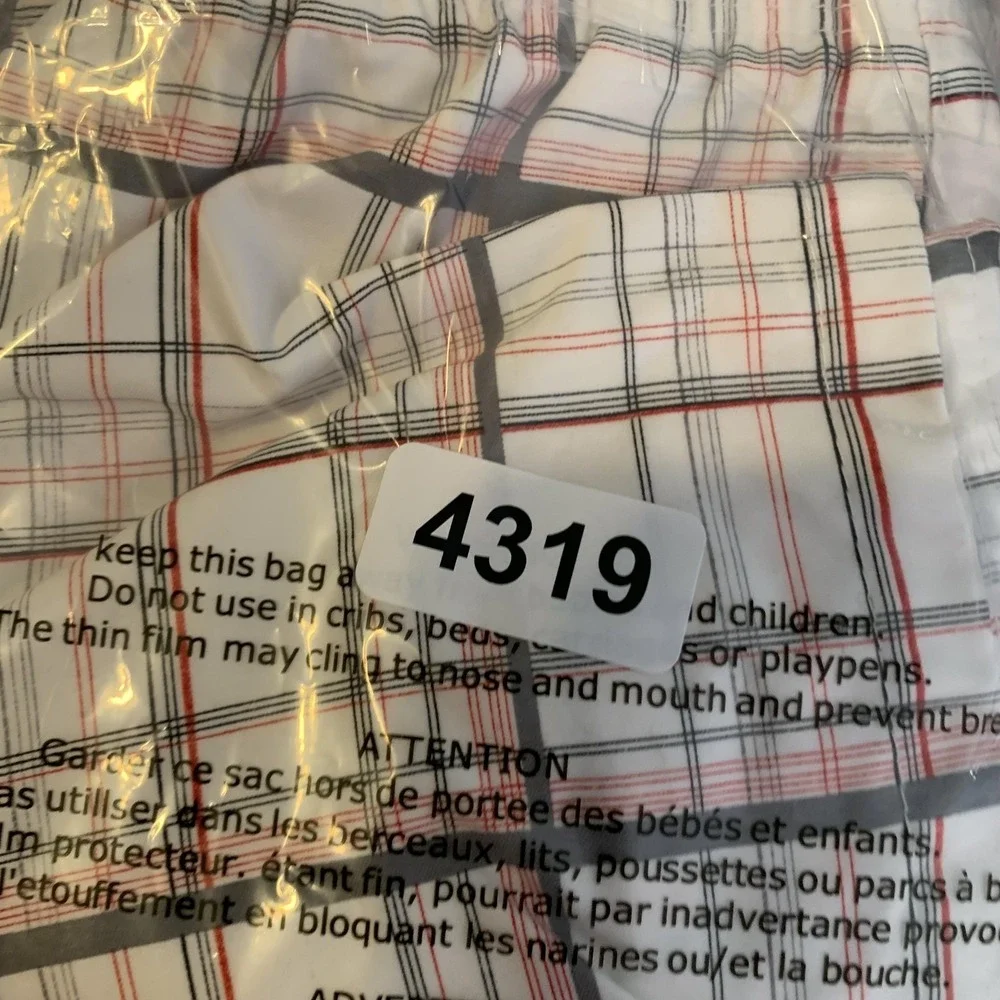 Nike Shorts Mens XL White Red Plaid Swim Trunks Mesh Lined Drawstring 397143-100